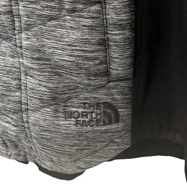 The North Face Womens Medium Gray Quilted Hybrid Softshell Fleece Hooded Jacket - Image 12