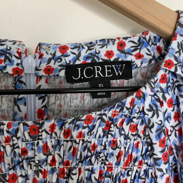J. Crew Meadow Floral Smocked Midi Dress Cottagecore Prairie Modest Womens XL - Image 13