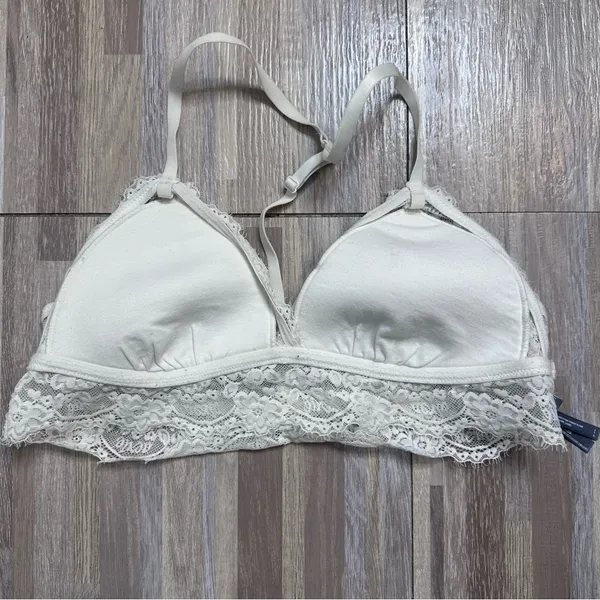 Aerie Lace Racerback Bralette in Creamy White Women’s Size Large - Image 11