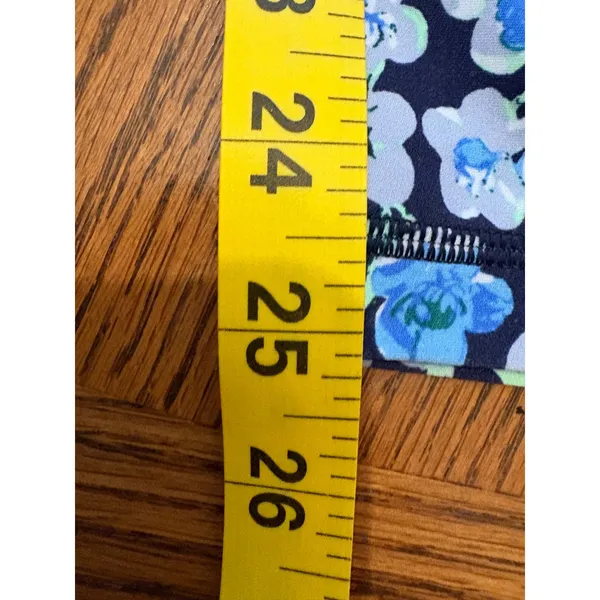 OFFLINE by Aerie Real Me Leggings Womens XS Blue Floral High Rise 7/8 Length - Image 2