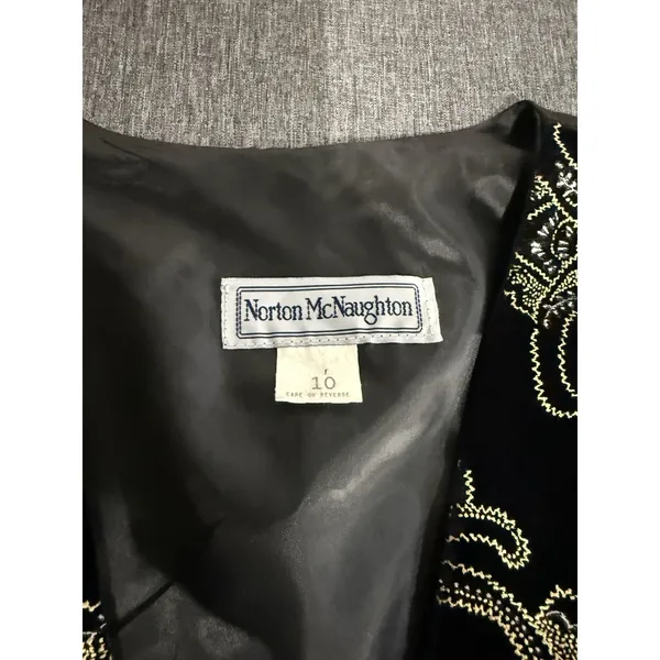 Norton McNaughton Velvet Beaded Whimsy Goth Renaissance Vest Sz 10 Festival - Image 4