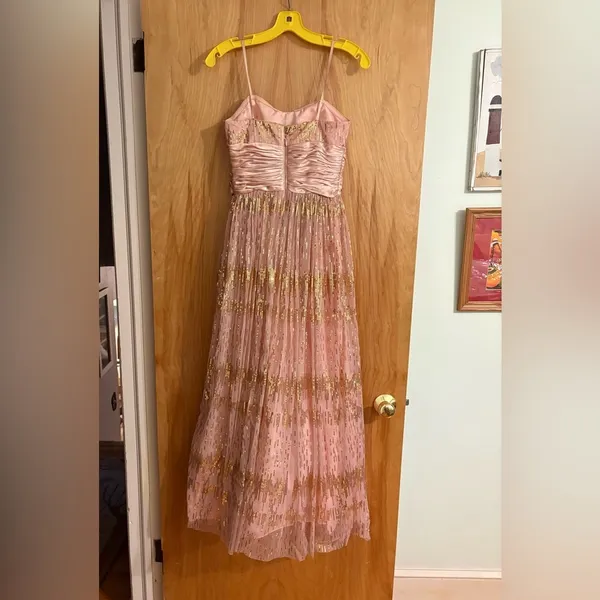 Hailey Logan by Adrianna Papell Pink & Gold‎ Formal Prom Maxi Dress Juniors 3/4 - Image 5