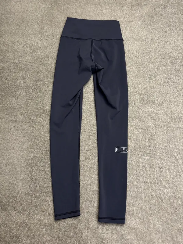 Fleo Mid Rise Athletic Leggings Grey Logo Women’s - Image 2