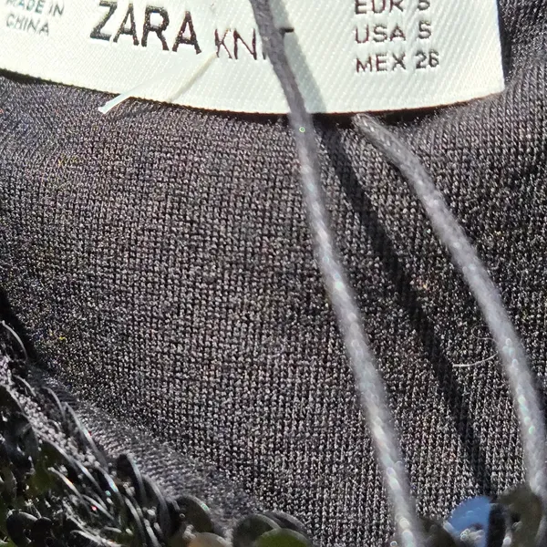 Zara NWT black Sequined Top S - Image 5