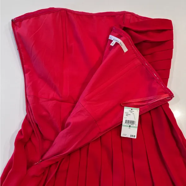 Rachel Roy RSVP Lipstick Red Pleated Strapless Mini Dress Size 8‎ - Image 8