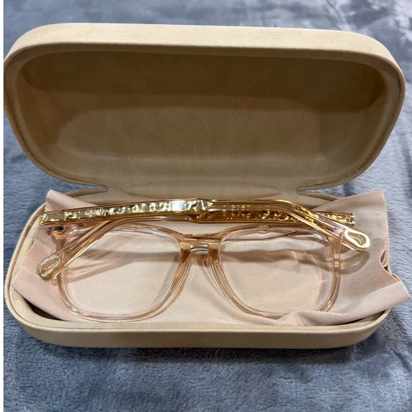 Chloé Eyeglasses Womens Honey Transparent Gold Square CE2740 53-16-140 - Image 4