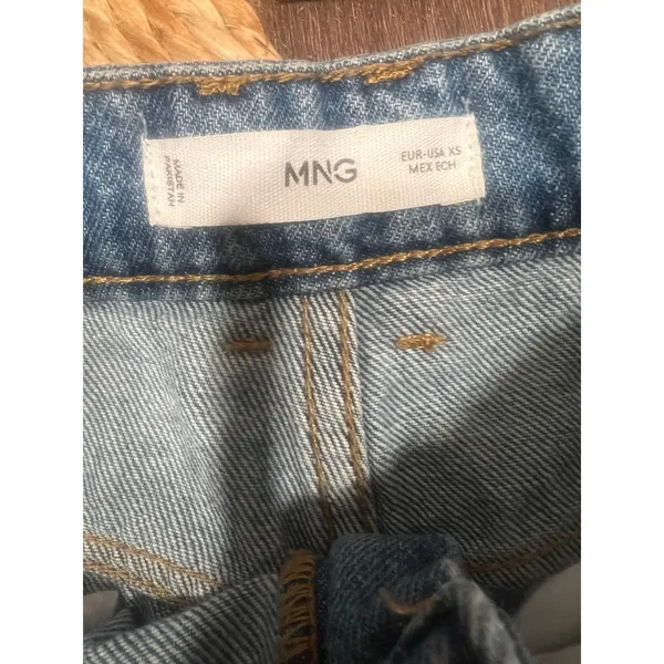 Mango Paneled Denim Maxi Skirt Medium Wash XS - Image 5