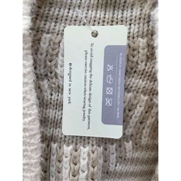 NWT Life is Beautiful size L/XL cream and oatmeal open front cardigan - Image 5