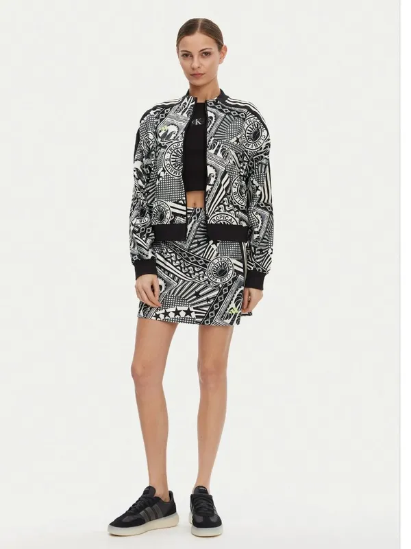 NWT Adidas x Farm Rio Skirt Black White Graphic Print JD6312 Large Streetwear - Image 4
