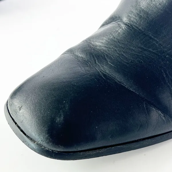 Jeffrey Campbell Black Leather Square Toe Ankle Boots Booties Women 8.5 - Image 12