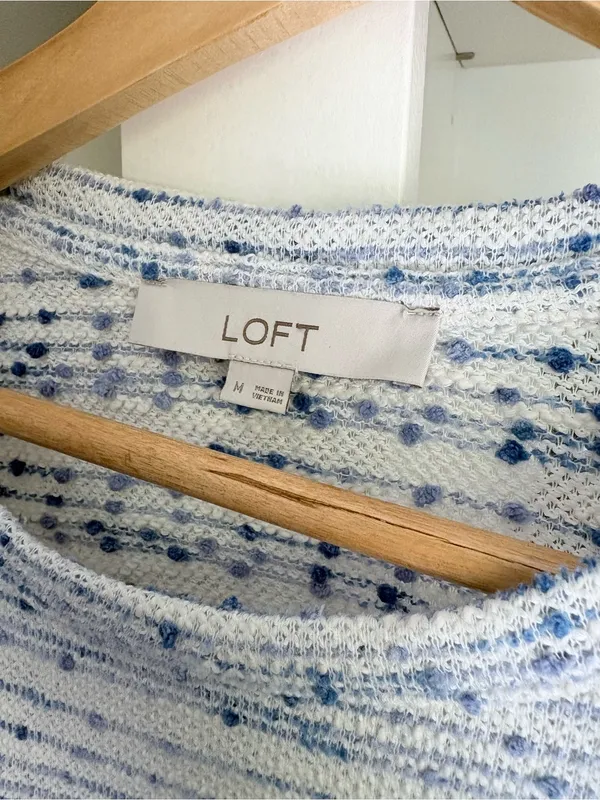 Loft Blue Boucle Textured Sweater - Image 4