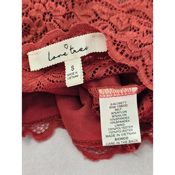 Love Tree Whimsy Romantic Boudoir Bridal Cottage Lingerie Lace Bandeau Small - Image 6