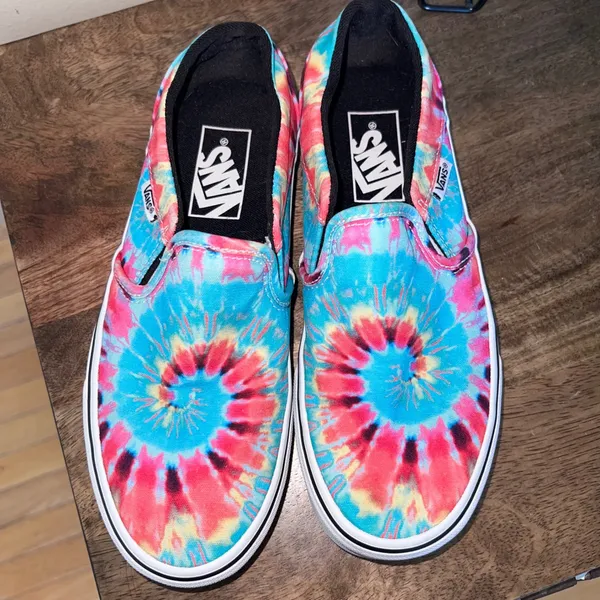 Vans Asher 500714 Classic Slip On Tie Dye Women's Sneakers Shoes Colorful Size 6 - Image 4