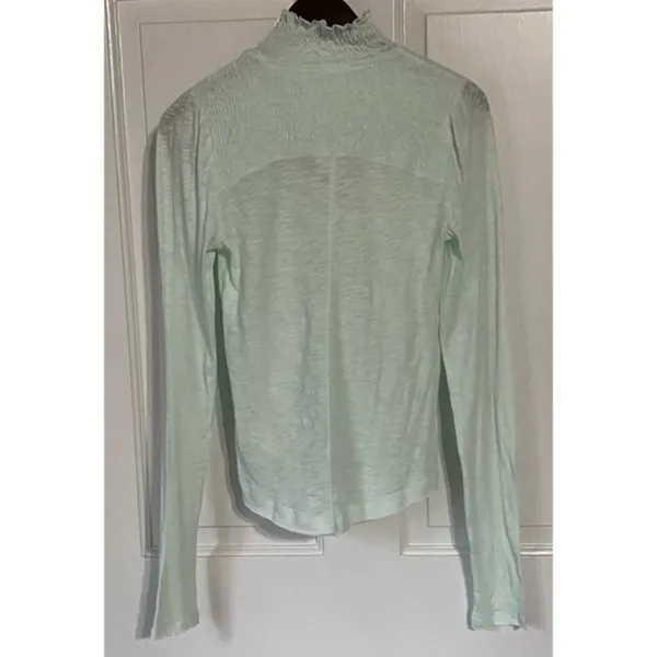 Free‎ People Caroline Iced Aqua Long Sleeve Shirred Turtleneck Top Size M NWT - Image 5