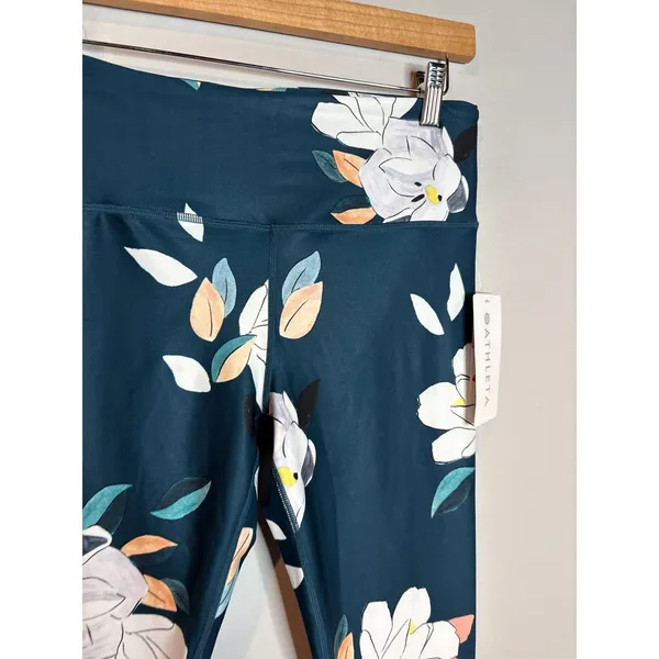 NWT Athleta teal floral Elation 7/8 leggings - Image 4