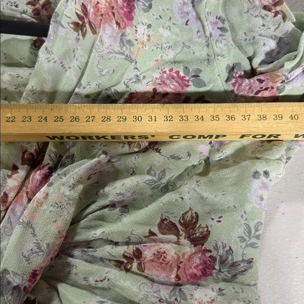 Reformation Mint Floral Tie-Front Blouse sz 4 - Image 7