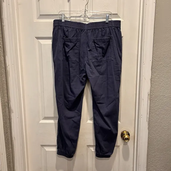 GAP Womens Blue Cotton Lyocell Utility Jogger Pants Size‎ L High Rise Minimalist - Image 4
