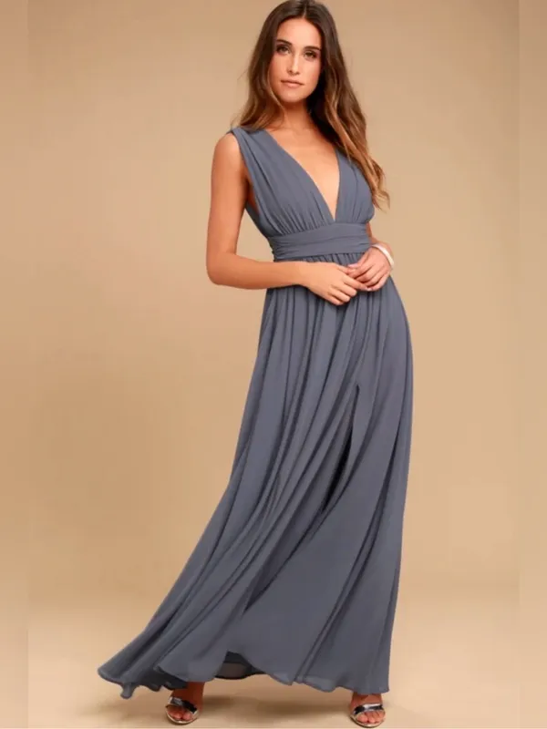 Lulus Heavenly Hues Denim Blue Maxi Dress - Image 4