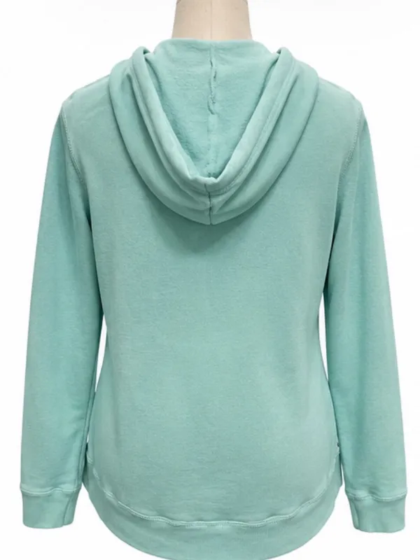 Billabong Mint Aqua Pullover Hoodie Size Large Cotton Blend Kangaroo Pocket - Image 3