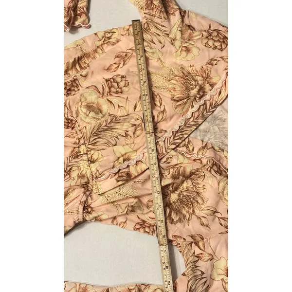 Agua Bendita peach floral long sleeve shorts cotton jumper skipper suit - Image 6