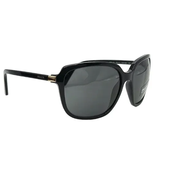 NWT Prada Classic Black with Gold Accents Sunglasses & Case 100% UV Protection - Image 3