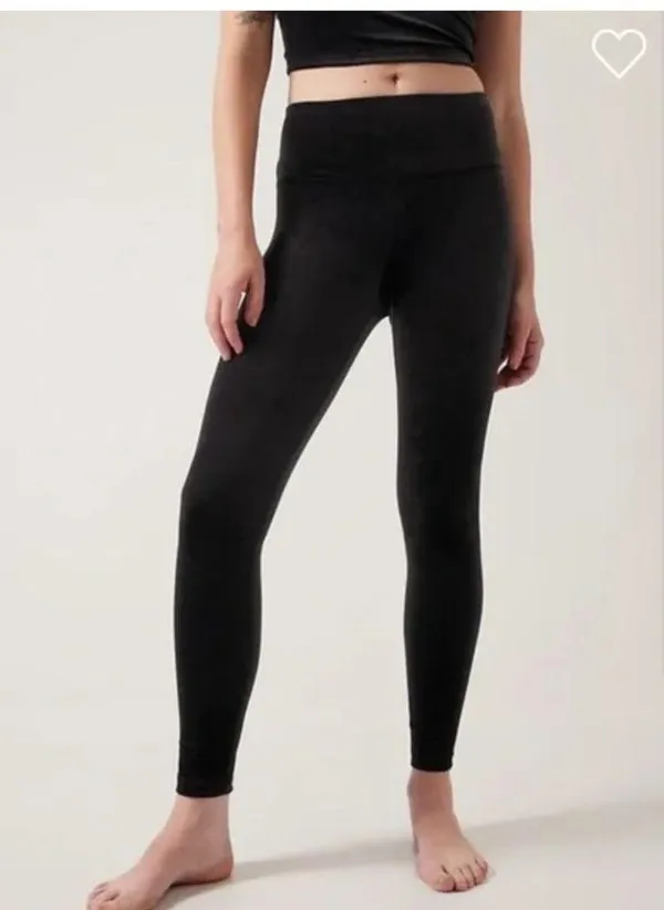 Athleta Elation Velvet Tight in Black #467925 W1679 Sz L - Image 2