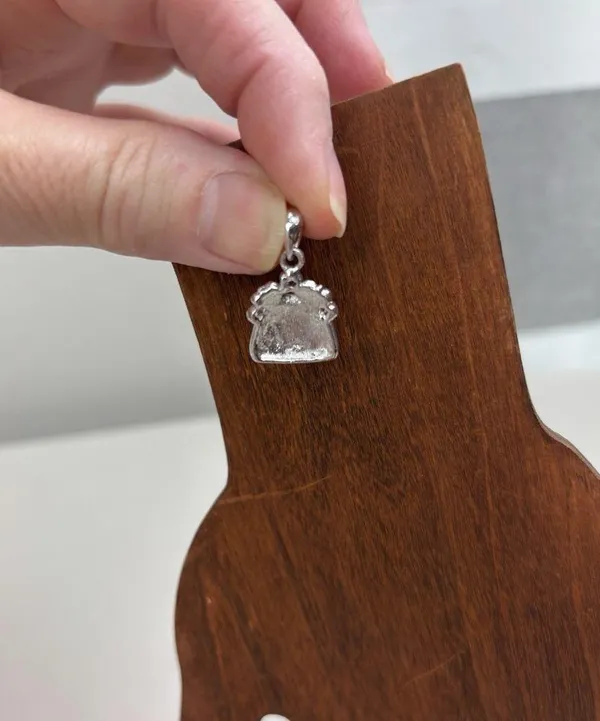 Purse-shaped Gemstone Pendant/charm, floral, boho, preppy, cottage, fairy - Image 3