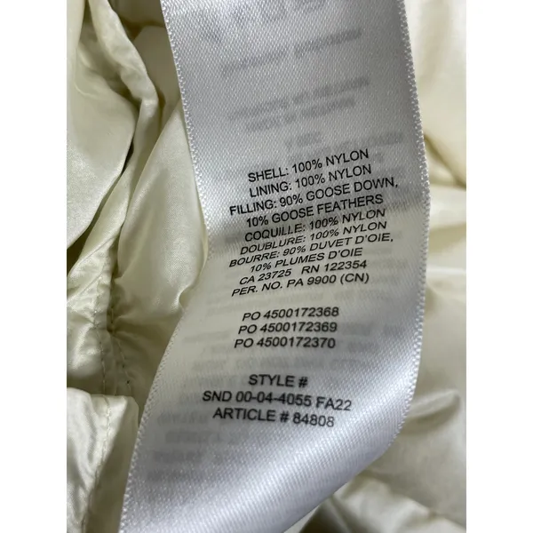 Aritzia Babaton Hudson Women's Cream Hooded Long Sleeve Puffer Coat Jacket Sz S - Image 6