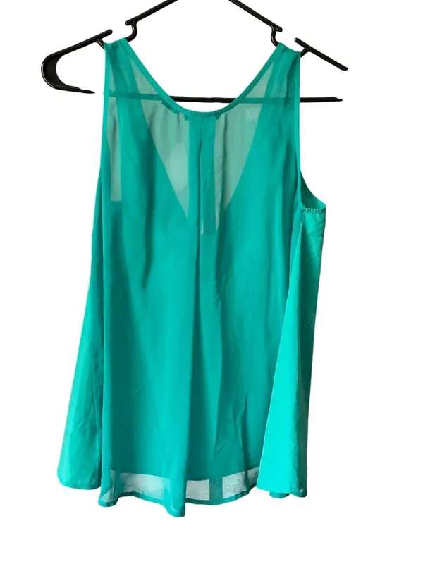 Miss Me Women's Turquoise Sleeveless Beaded Neckline Top - Image 3