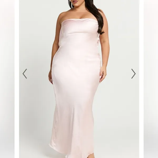 Showpo Charlita Strapless Cowl Back Satin‎ Maxi Dress Women’s Sz 16 NWT - Image 2