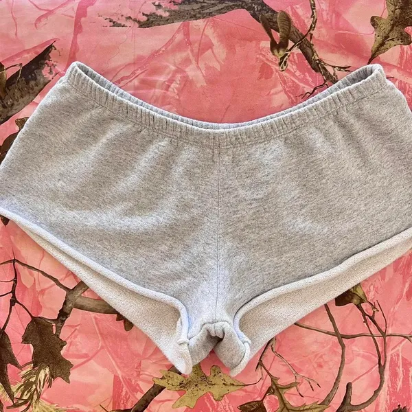 grey cotton mini shorts - Image 6