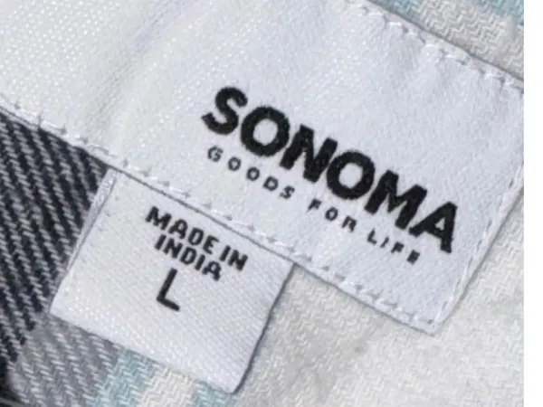 Sonoma White Plaid Button-Down Shirt button up top - Image 3