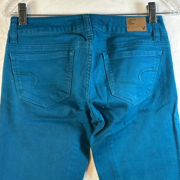 American Eagle Outfitters Skinny Jeans Teal‎ Blue Stretch Women 00 - Image 6