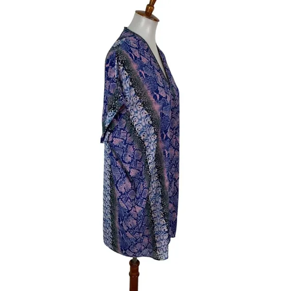 Karlie Dress Womens Medium Blue‎ Tunic Short Sleeve Boho Festival Vacay - Image 3