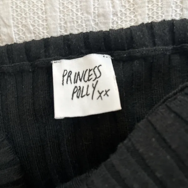 Princess Polly Black Cropped Off The Shoulder Sweater - Image 2