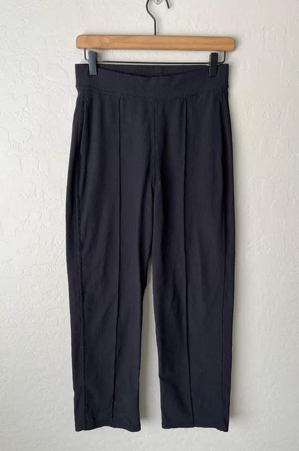 Lululemon Urban Strides Super High Rise Ribbed Casual Pants Black Size 6 - Image 4