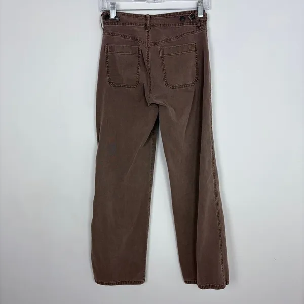 American Eagle Stretch Stovepipe Pant Brown High Waist Twill Earthy Size 00 - Image 5
