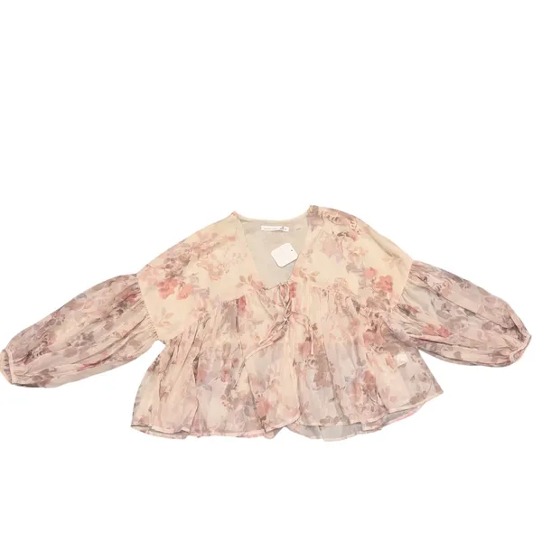 NEW With Tag Altar’d State Long Sleeve Floral Chiffon Top Blouse Shirt XS - Image 4