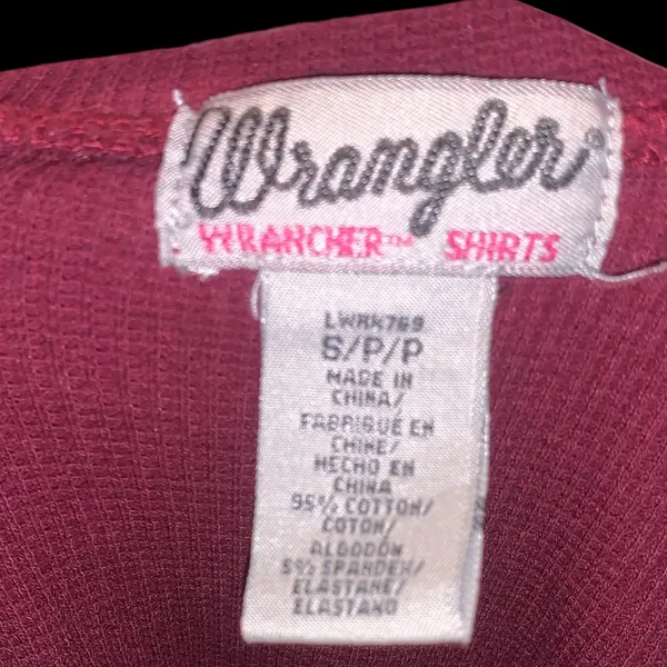 Wrangler Button-Up Top Waffle Knit Long Sleeve Western - Image 6