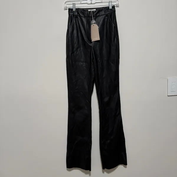 Meshki NWT Tyra Straight Leg Faux Leather Pants‎ in Black Size XS - Image 4