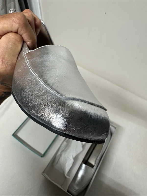 Array Silver Leather Slip On Loafers Size 12 - Image 10