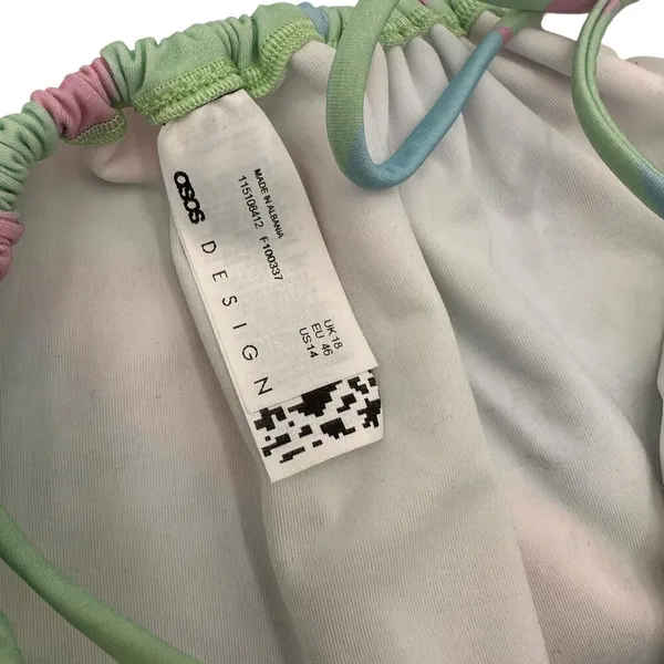 ASOS Design Fuller Bust Triangle Bikini Pastel Camo Print Size 36DD-E / 14 - Image 4