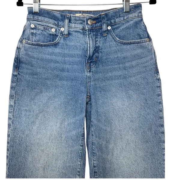 Madewell The Perfect Vintage Wide-Leg Jean 26P Blue High Rise Denim Pants - Image 5