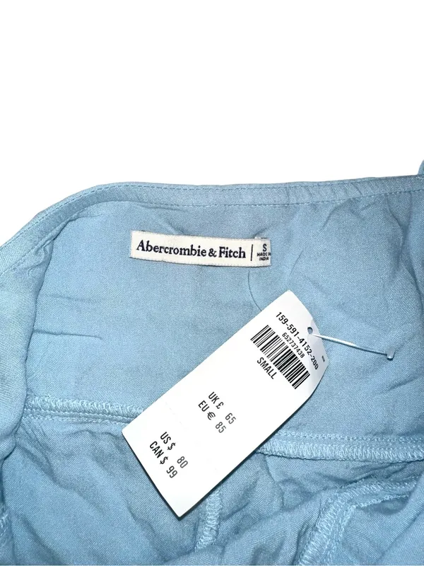NWT Abercrombie & Fitch Light Blue Ruffle Chiffon Mini Dress SMALL - Image 3