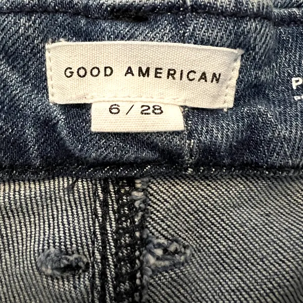 Good American Good Waist Palazzo Crop Jeans Blue Indigo 338 Size 6 28 - Image 8