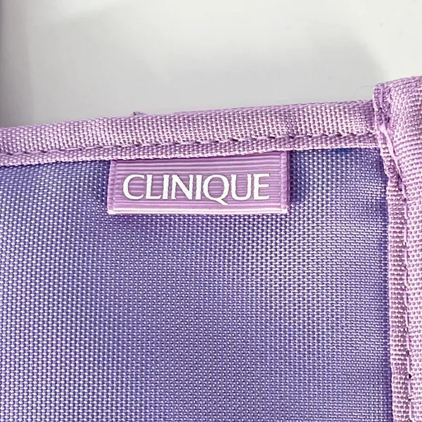 Clinique MakeUp Cosmetic Travel Carry Tote Bag Storage Lavender Purple New - Image 4