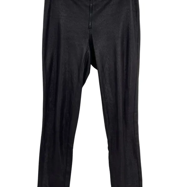 Alice + Olivia x Scoop Zip‎ Front Leggings Pants Low Rise Coated Shiny Black 0 - Image 5