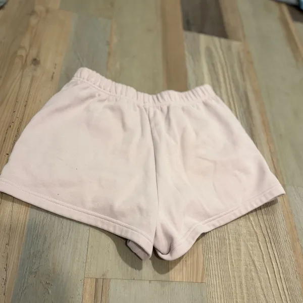 Fabletics Fleece Sweat Shorts Small Light Pink Elastic Waist Pockets Lounge - Image 3