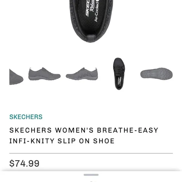 Skechers black breath easy infi-knity slip on shoes - Image 11