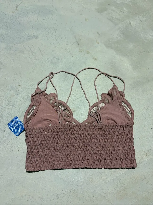 Free people intimately NWT Lace Bralette Pink large MSRP$38 - Image 4